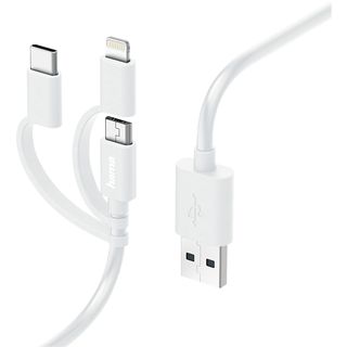 HAMA 187200 3in1 Câble - Câble Micro-USB (Blanc)