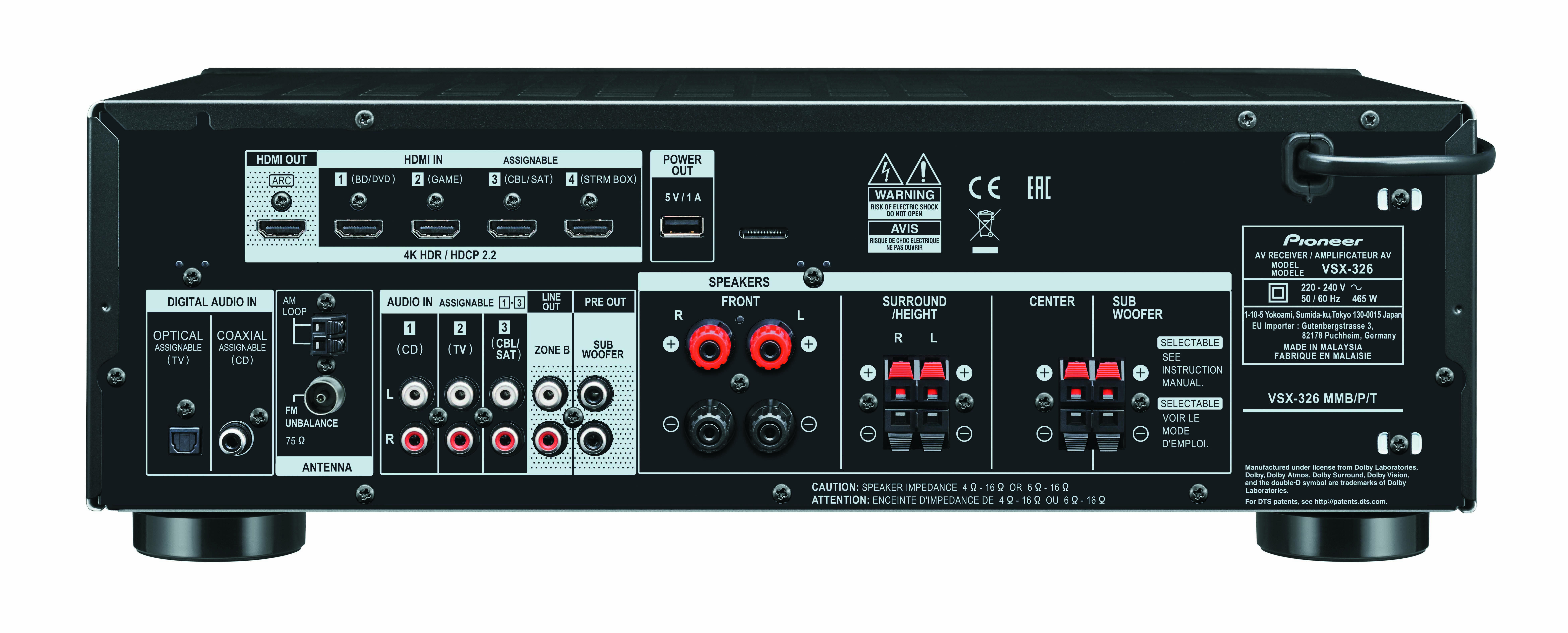 PIONEER HTP-076-B 5.1 Heimkino-System, Bluetooth, Schwarz)