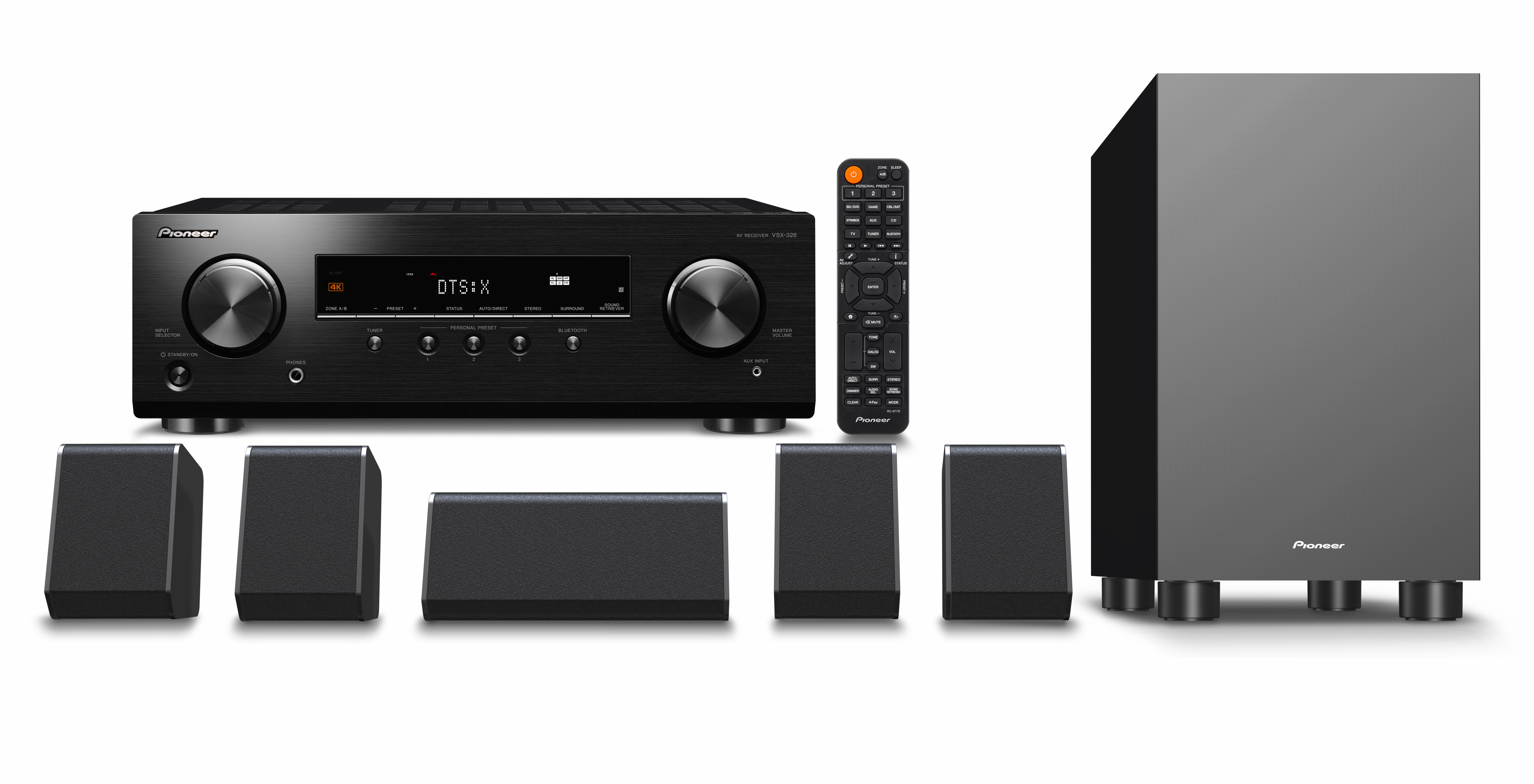 PIONEER HTP-076-B 5.1 Heimkino-System, Bluetooth, Schwarz)