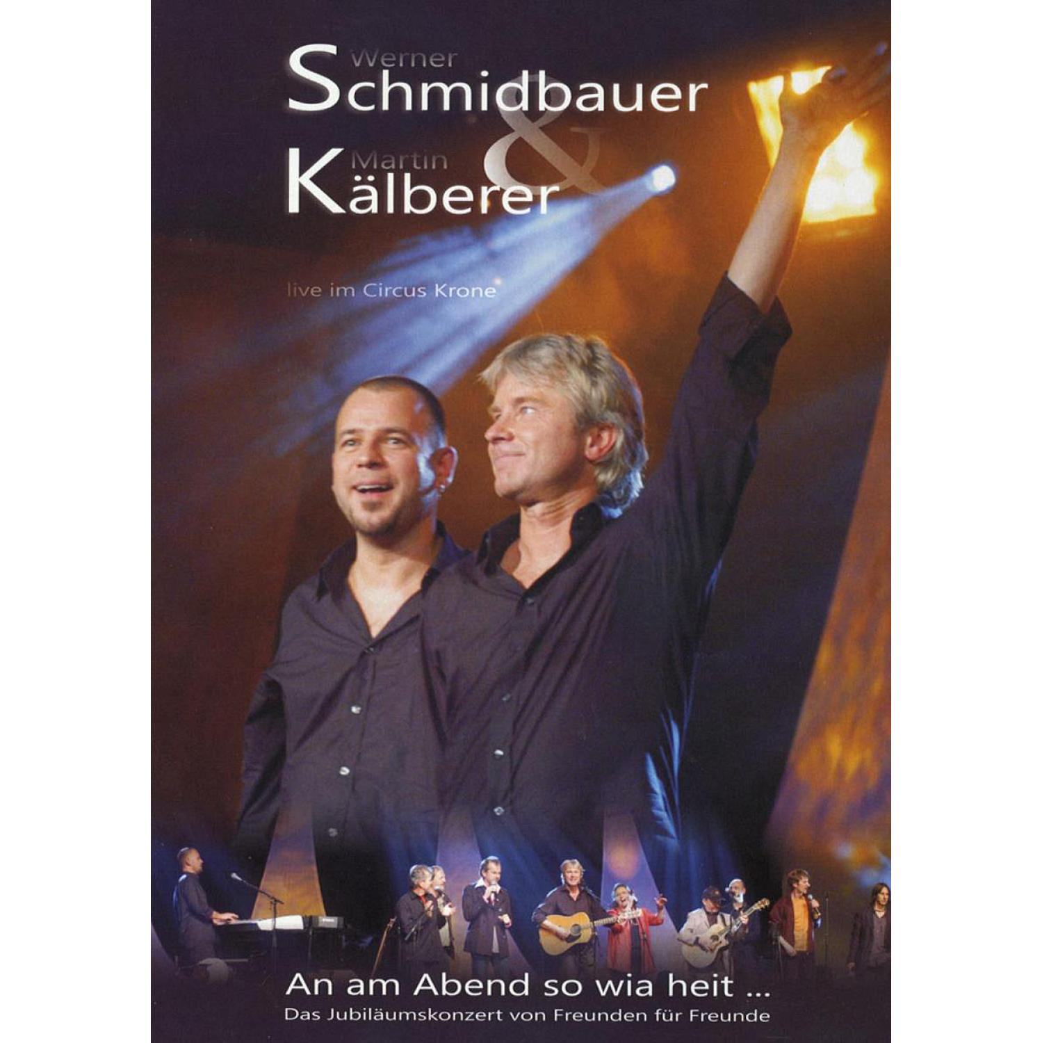 Werner Schmidbauer & Martin Kälberer Albumcover. Zwei Männer auf der Bühne mit Scheinwerfer.
