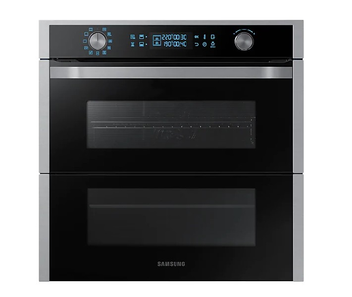 Horno - Samsung NV75N7677RS/EC, Dual Cook Flex, 75L, Pirolítico, Multifunción, Wi-Fi, Inox y negro