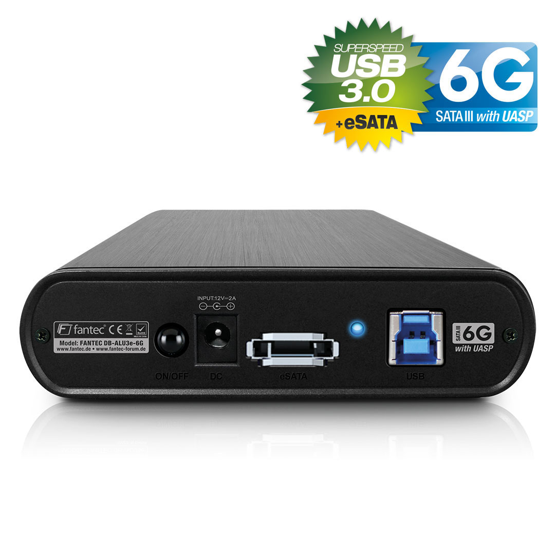 FANTEC DB-ALU3e-6G, Schwarz
