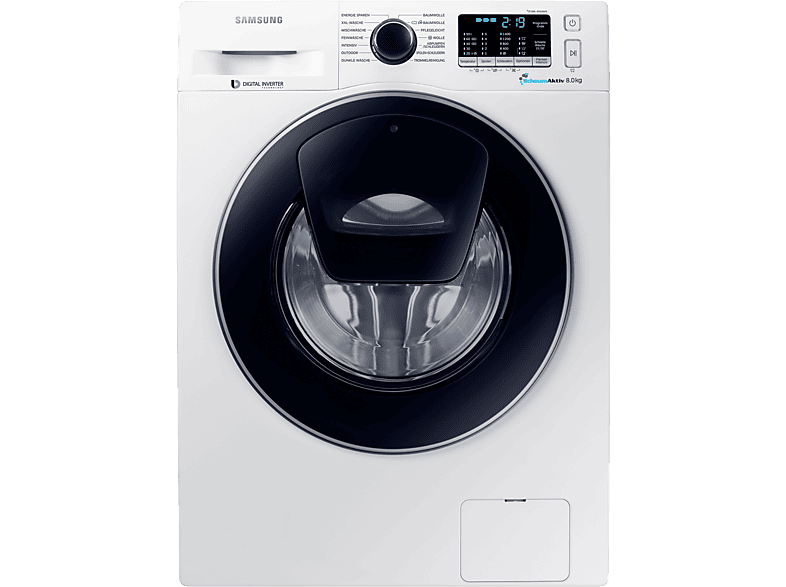 SAMSUNG WW80K5400UW/WS - Waschmaschine (8 kg, 1400 U/Min., Weiss)