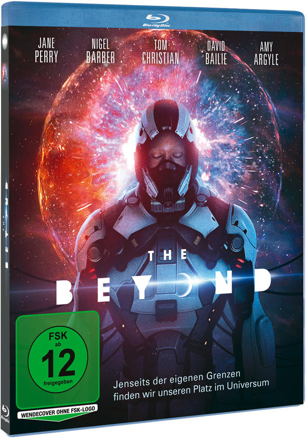Blu-ray-Cover mit Weltraum-Design. Eine Person im Raumanzug vor einem Nebelhintergrund.