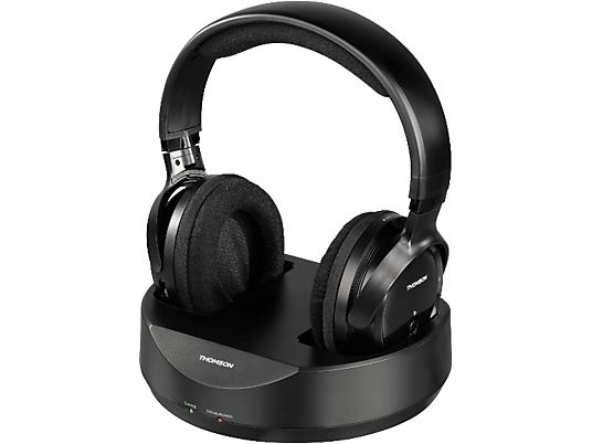 THOMSON WHP3001BK - Funkkopfhörer mit Ladestation (Over-ear, Schwarz)