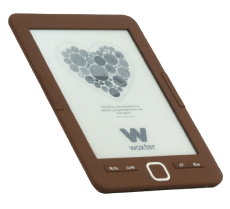 eReader - Woxter Scriba 195, Para eBook, 4GB capacidad y 6 pulgadas, Chocolate