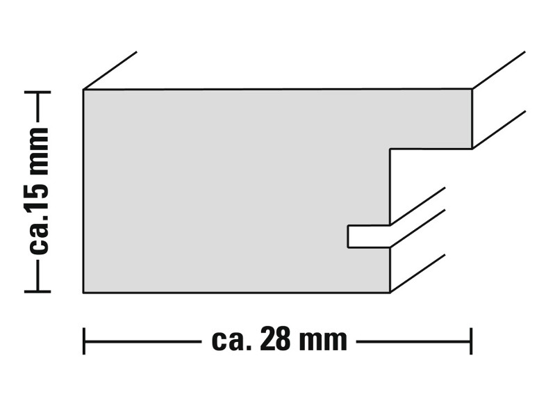 Szürke téglalap alakú blokk kivágással, méretek: kb. 15 mm x 28 mm.