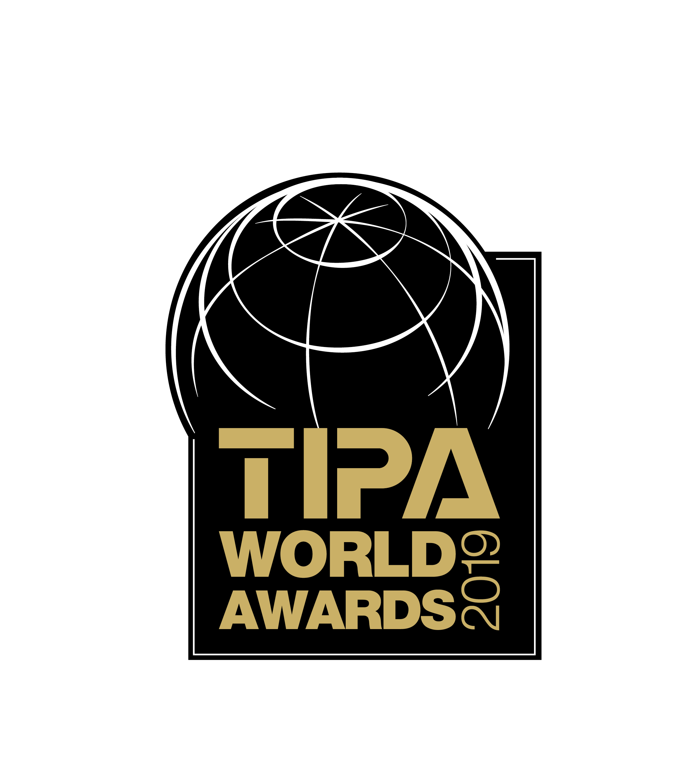 Logo TIPA WORLD AWARDS 2019 con illustrazione del globo.
