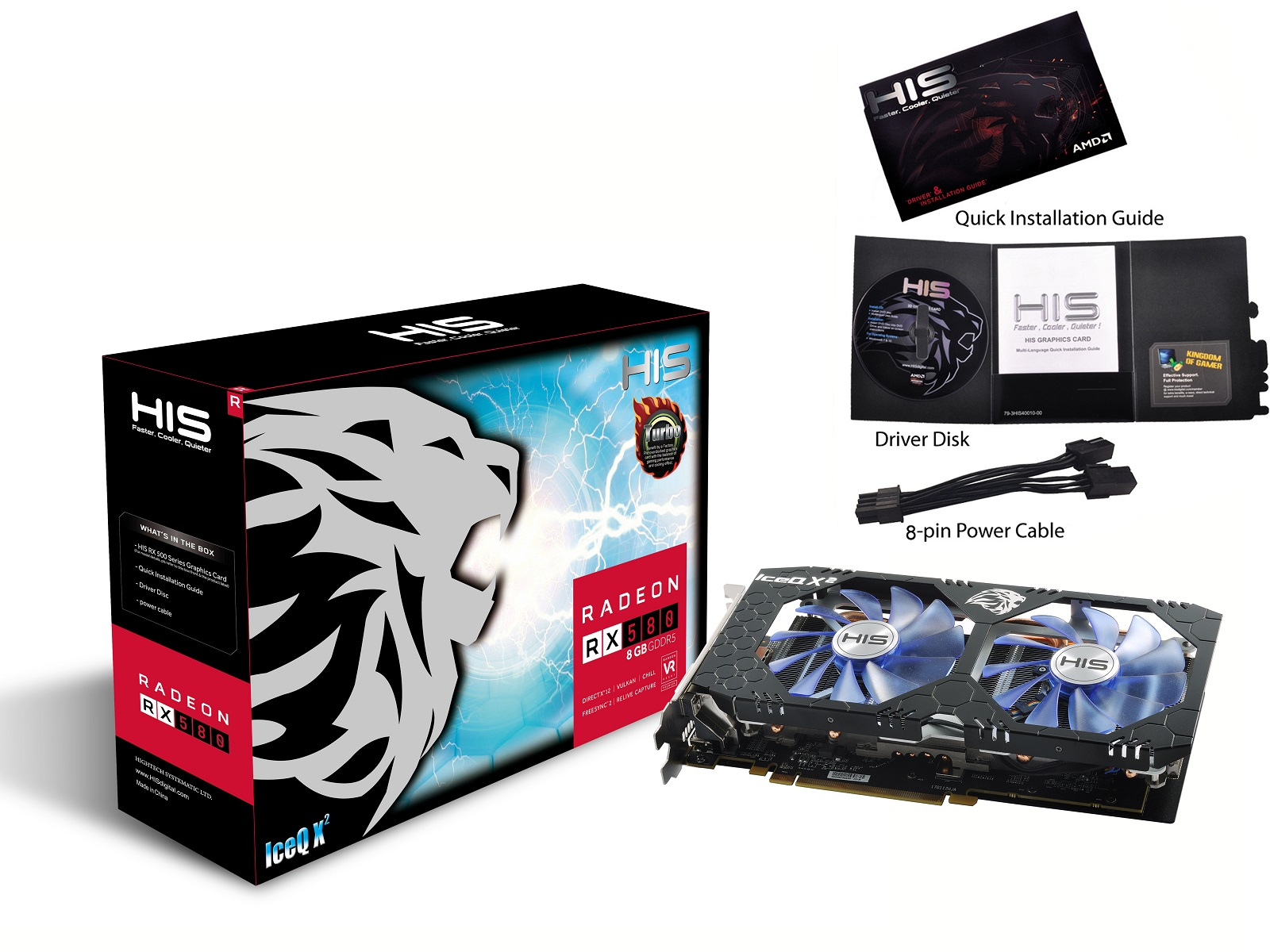 HIS HS-580R8LCBR AMD RX580 ICEQX2 OC 8GB Ekran Kartı