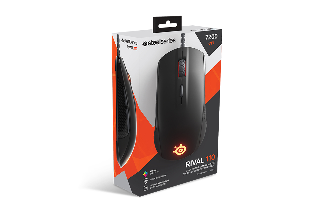 STEELSERIES Rival 110 Mouse ve QCK Mousepad Siyah