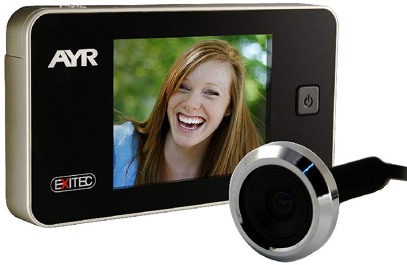 Mirilla digital - AYR Exitec 752, 3.2", 0.3 MP, Diámetro 14-22 mm, Grosor 38-110 mm, Cromo brillo