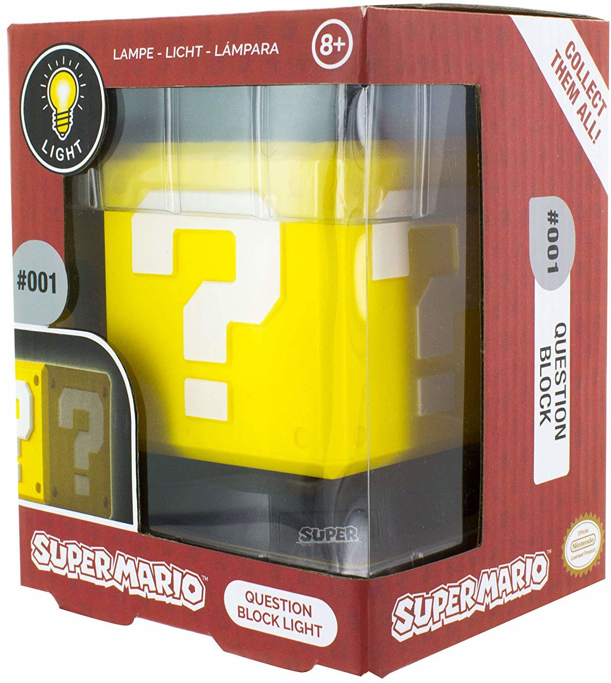 PALADONE Question Block 3D - Lampe de table (Jaune/Blanc/Noir)