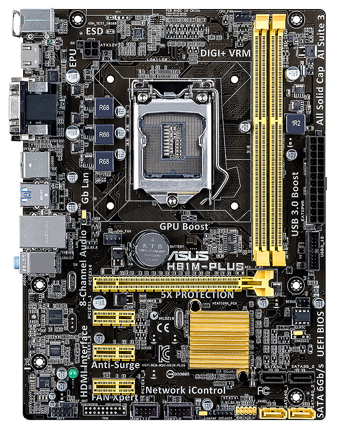 ASUS H81M Plus 1150p DDR3 1066 MHz Anakart