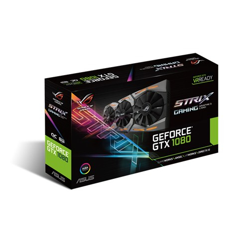 Tarjeta gráfica - ASUS Nvidia GeForce GTX1080 Strix OC 8GB, Reloj acelerado a 1936 MHz, DirectCU