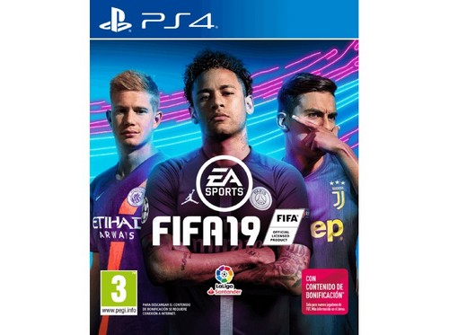 Mando inalámbrico - DualShock 4 V2, Negro + Juego PS4 FIFA 19