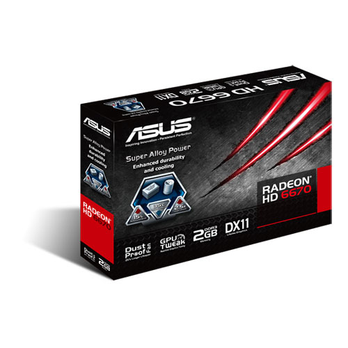 Tarjeta de Video Interna - ASUS, VGA HD6670-2GD3