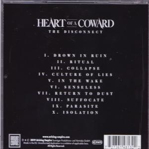 CD-Rückseite mit Titelliste und Bandnamen auf schwarzem Hintergrund.