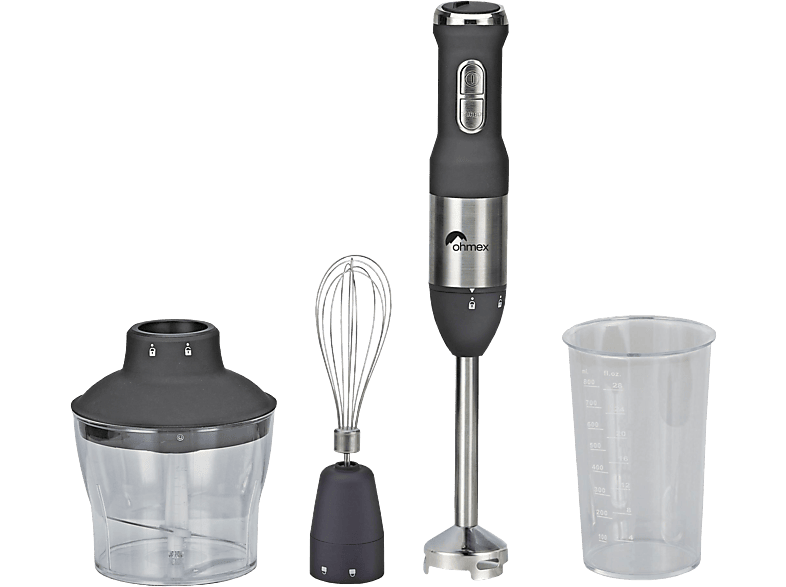 OHMEX HMX-8280KIT - Stabmixer-Set (Schwarz/Transparent)