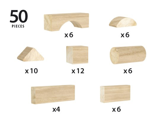 BRIO Holzbausteine Bausatz Natur