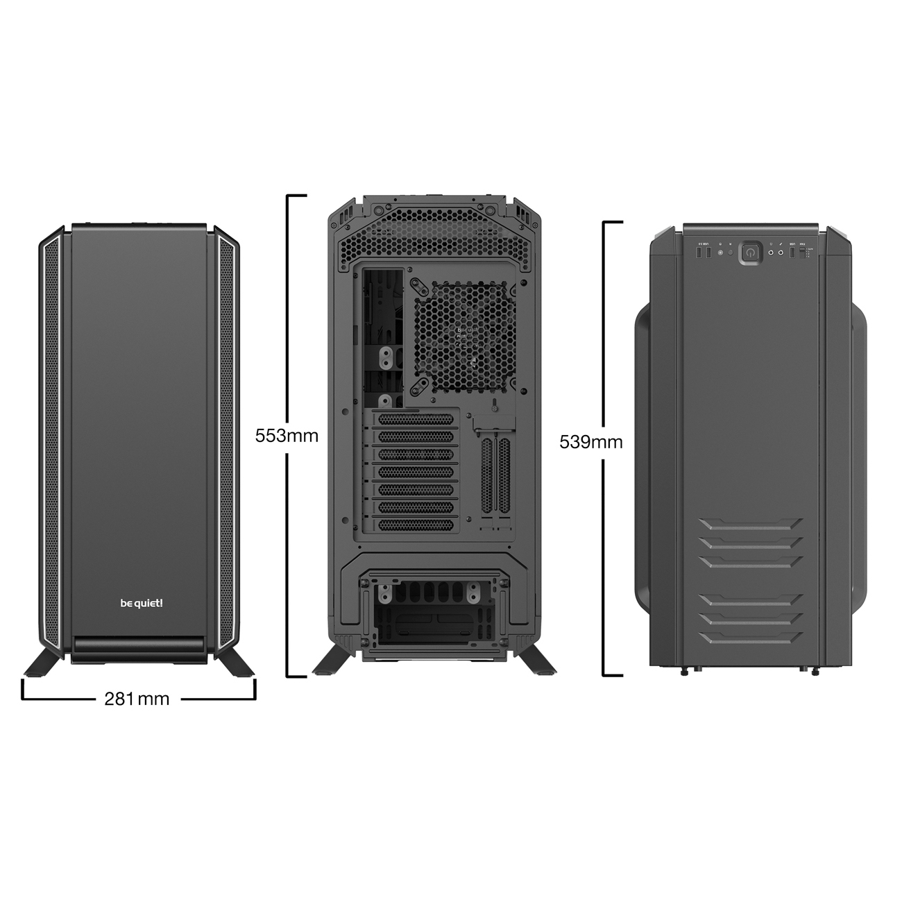 BE QUIET! Silent Base 801 Gaming PC-Gehäuse, Schwarz/Silber
