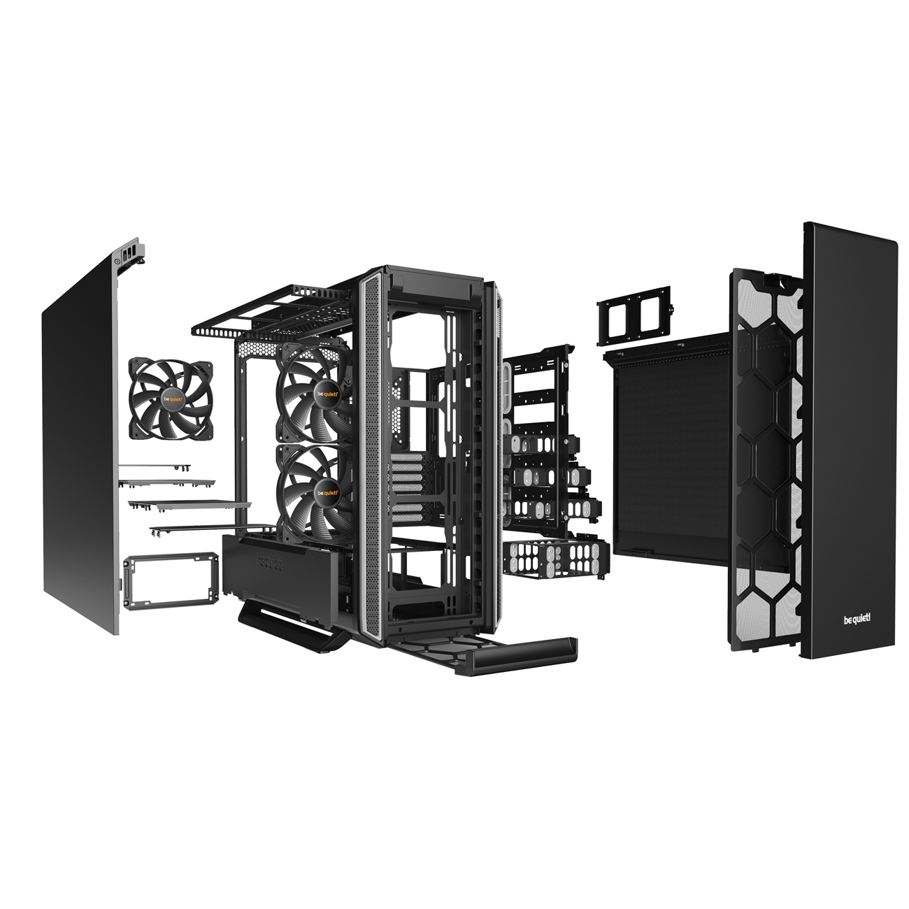 BE QUIET! Silent Base 801 Gaming PC-Gehäuse, Schwarz/Silber