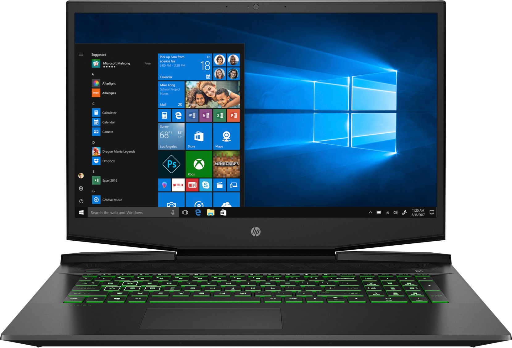 HP Gaming Notebook Pavilion 17-cd0920ng, schwarz (7DU02EA) Gaming Notebook, 17,3 Zoll, Full-HD, Intel® Core™ i5-9300H Prozessor
(8 MB Cache, bis zu 4.10 GHz), 8 GB, 256 GB SSD