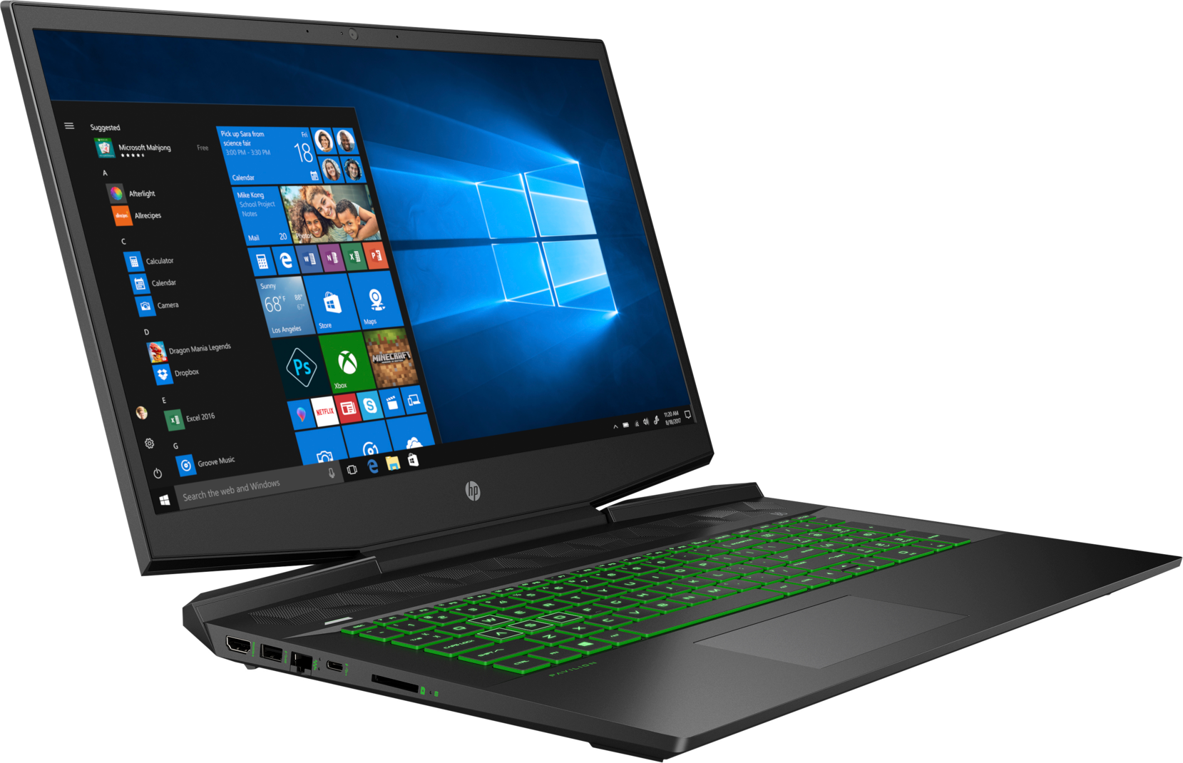 HP Gaming Notebook Pavilion 17-cd0920ng, schwarz (7DU02EA) Gaming Notebook, 17,3 Zoll, Full-HD, Intel® Core™ i5-9300H Prozessor
(8 MB Cache, bis zu 4.10 GHz), 8 GB, 256 GB SSD