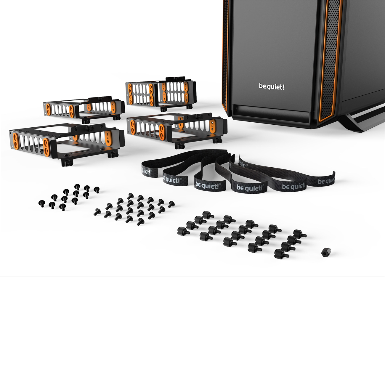 BE QUIET Silent Base 801 Window Gaming PC-Gehäuse, Schwarz/Orange