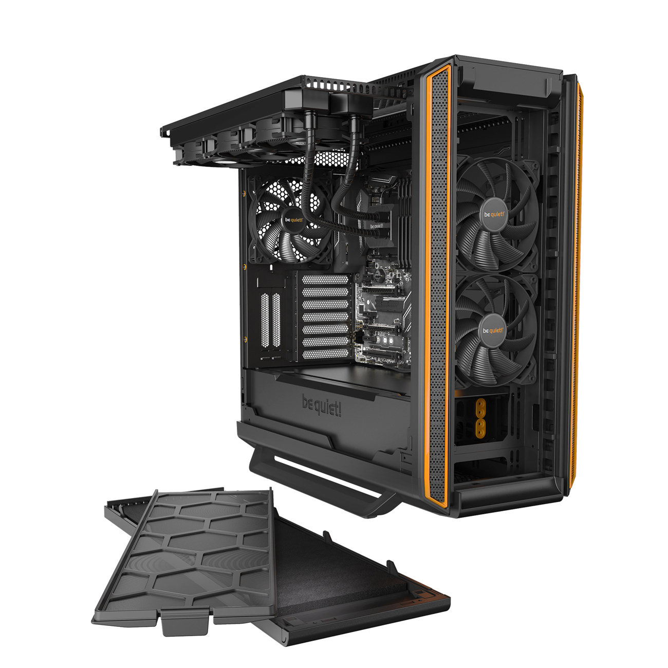BE QUIET Silent Base 801 Window Gaming PC-Gehäuse, Schwarz/Orange