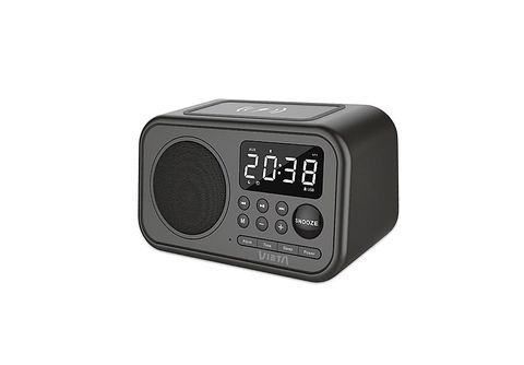 Reloj despertador inteligente  Hama Plus Charge, Proyección en techo o  pared, Conexión USB, Higrómetro, Negro