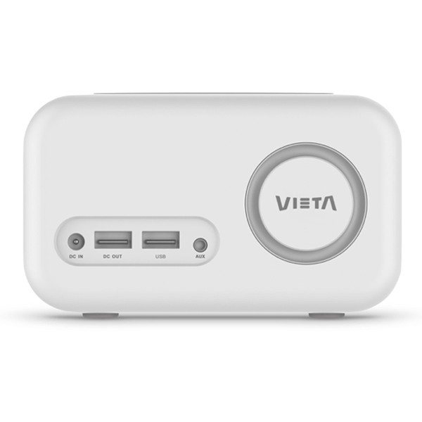 Radio despertador - Vieta Pro Wake VH-AQ100WH, FM, Bluetooth, Carga inductiva, USB, Blanco