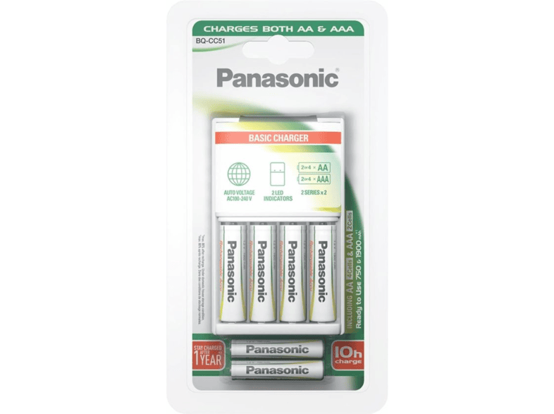 veronderstellen Monarch Misleidend PANASONIC BATTERY Batterijlader 1900 mAh + 4 AA-batterijen en 2  AAA-batterijen