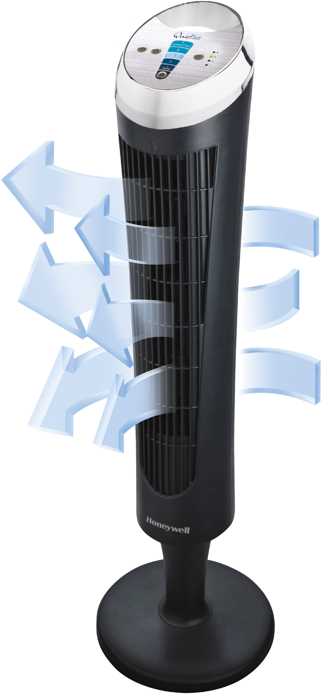 HONEYWELL HY 254 E4 Turmventilator Schwarz/Chrom (35 Watt)