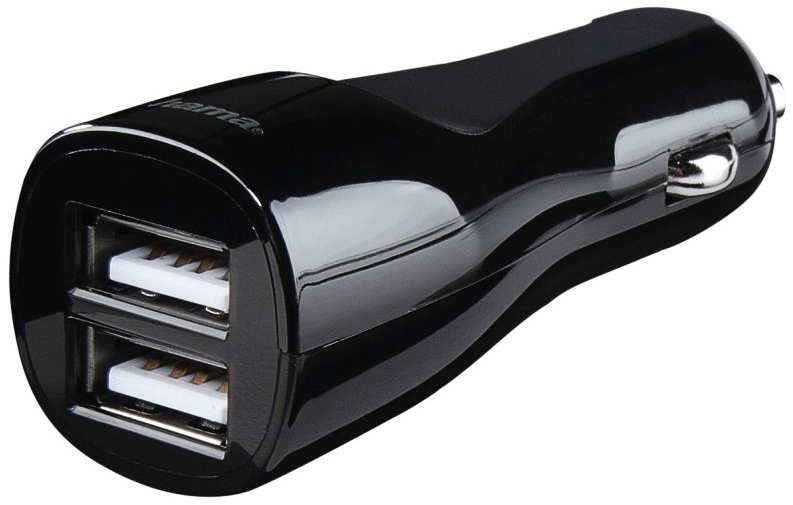 HAMA Autolader 2 x USB Picco 2.4 A Zwart (173609)
