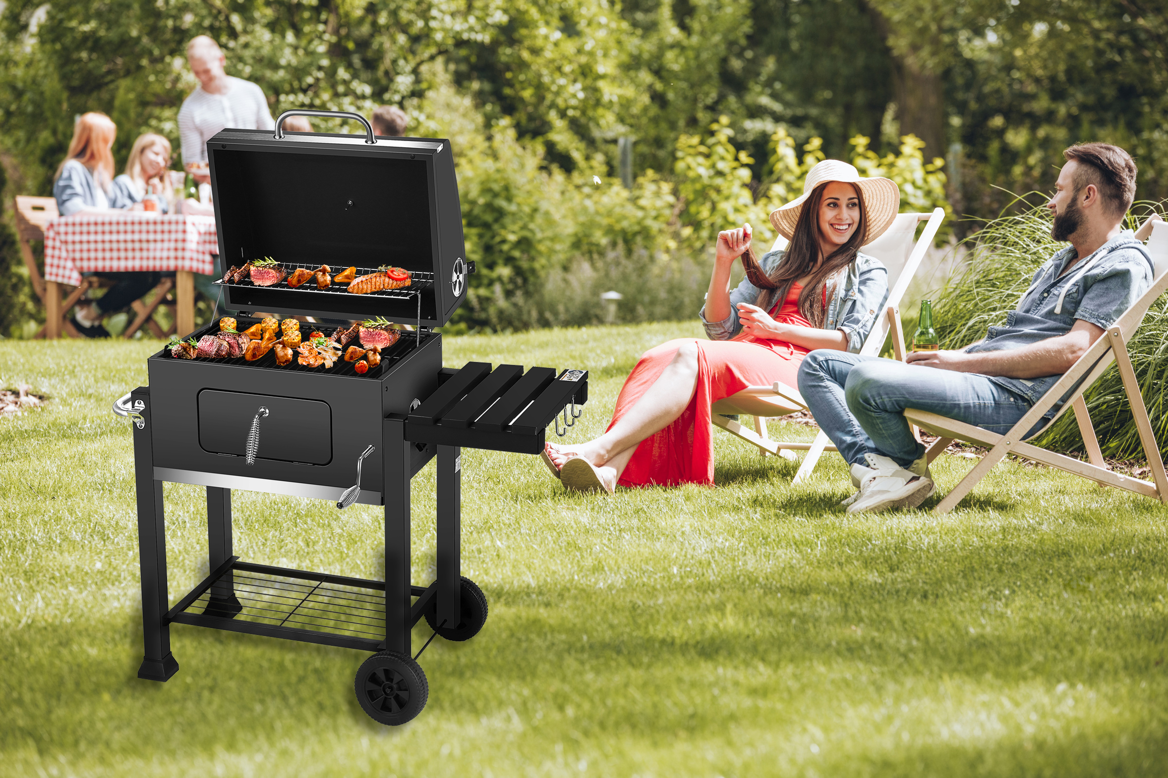 EL FUEGO AY 372 Ontario Kohlegrill, Schwarz 