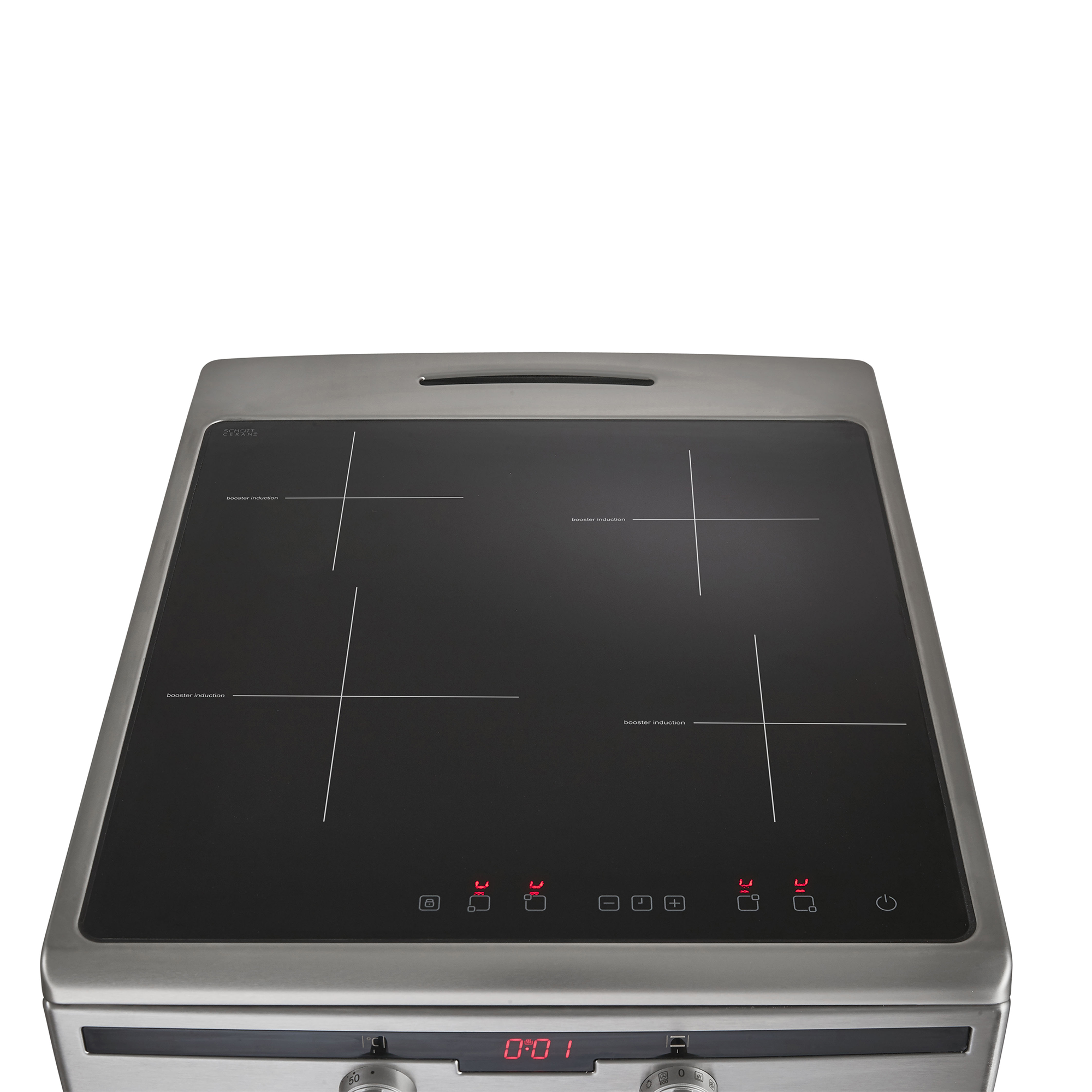 An induction stove, top view.