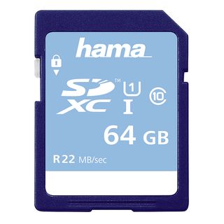 HAMA 104379 22MB/S UHS-i - SDXC-Speicherkarte  (64 GB, 25 MB/s, Blau)
