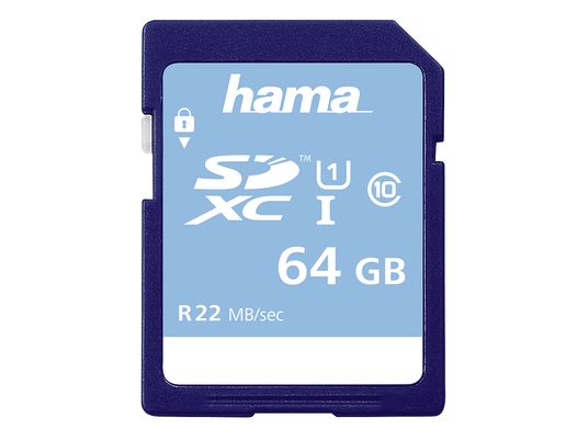HAMA 104379 22MB/S UHS-i - SDXC-Schede di memoria  (64 GB, 25 MB/s, Blu)