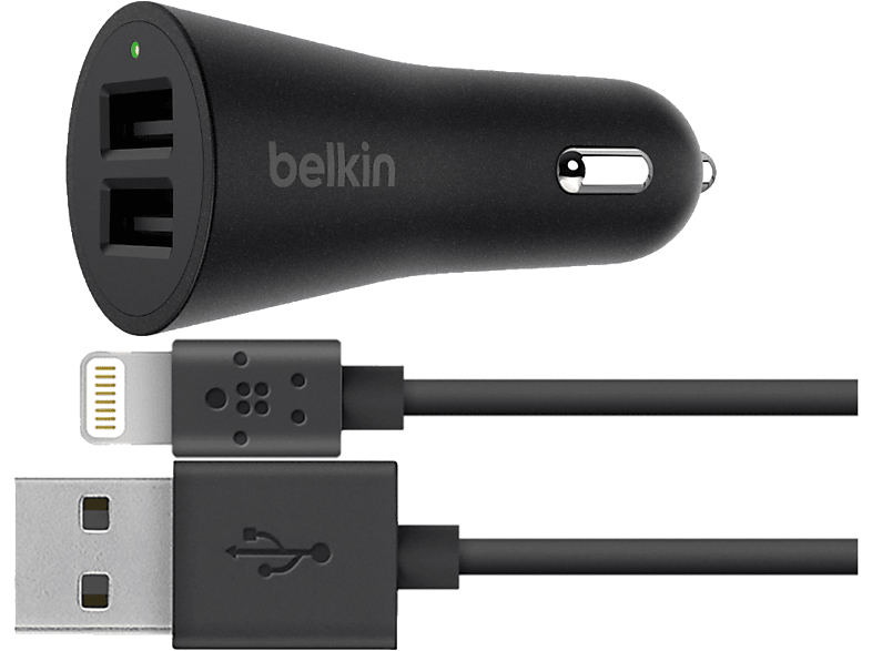 BELKIN 2-poorts Autolader Boost Up + USB-A / Lightning kabel (F8J221bt04-BLK)