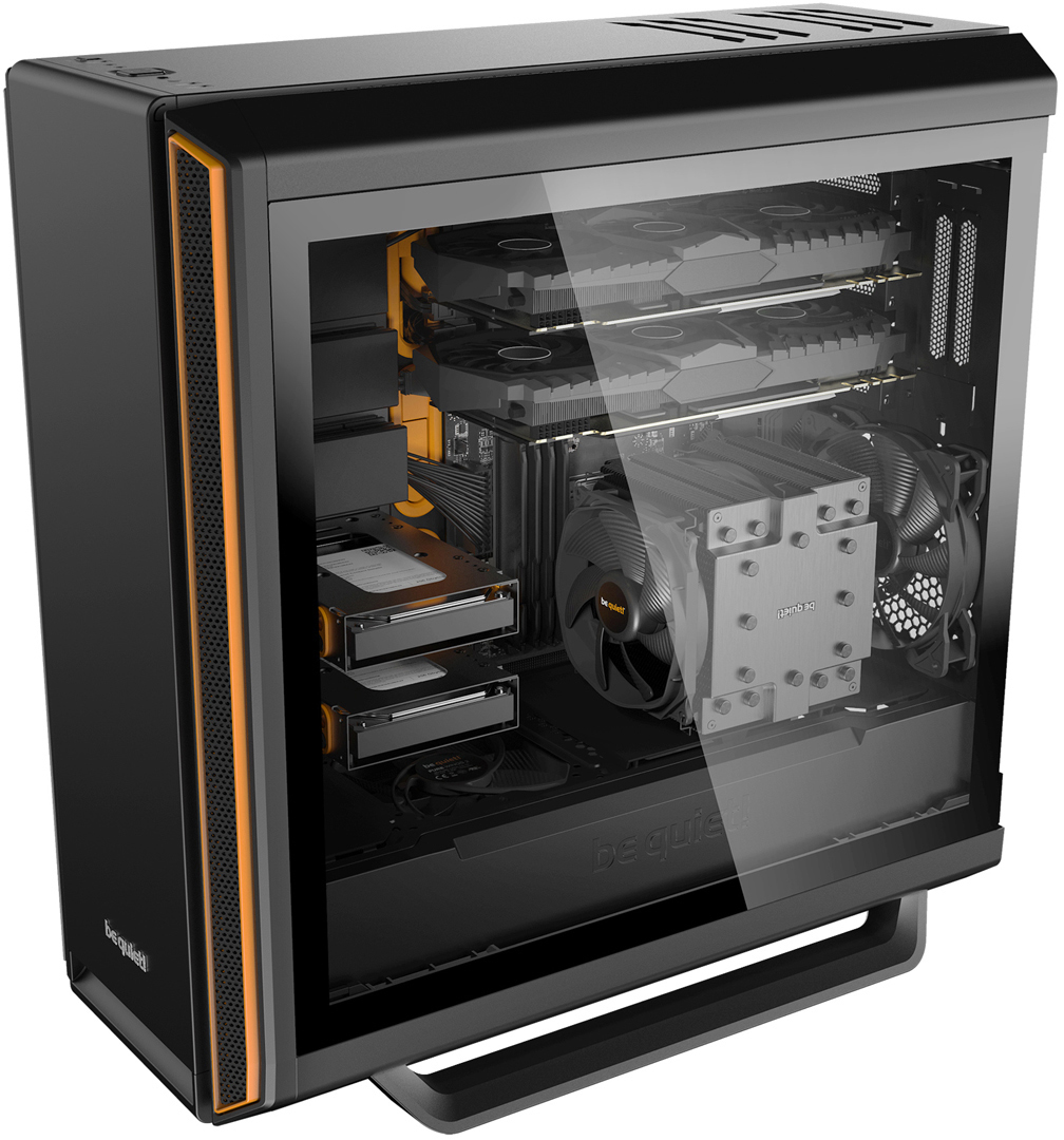 BE QUIET Silent Base 801 Window Gaming PC-Gehäuse, Schwarz/Orange