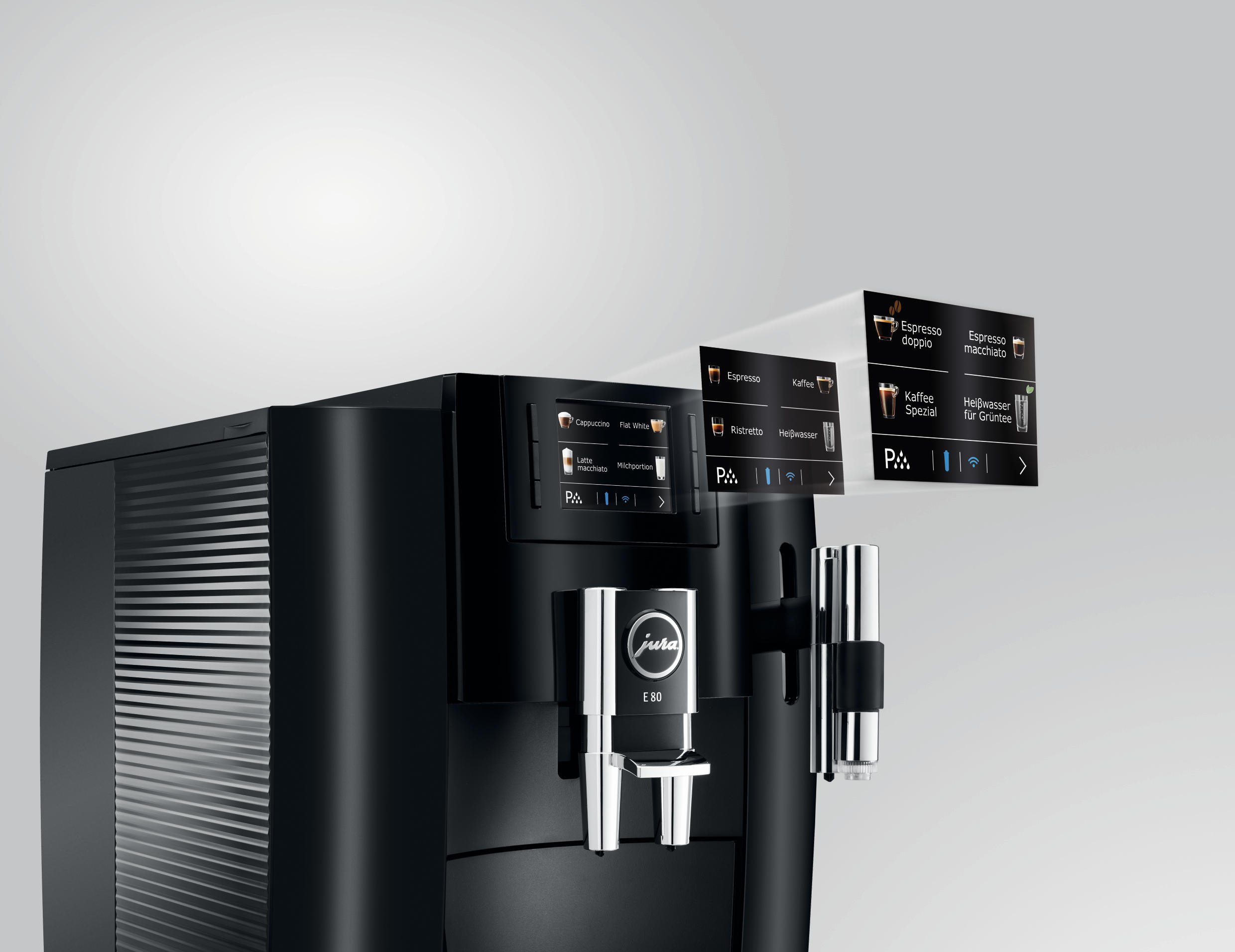 JURA E80 Kaffeevollautomat Piano Black
