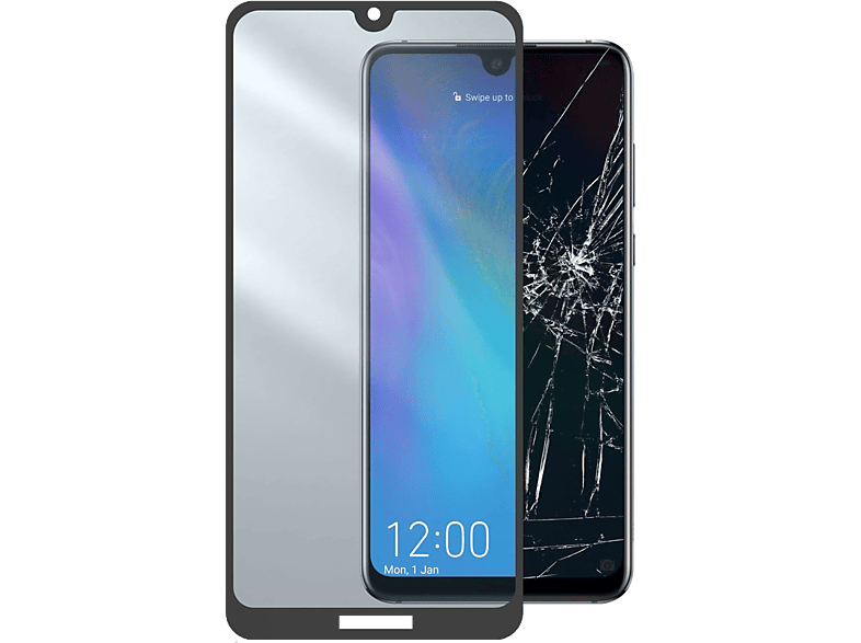 CELLULARLINE Screenprotector Tempered Glass Huawei Y7 Zwart (TEMPGCABY719K)