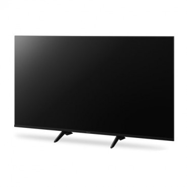 Televisor negro. Dos patas. Fondo blanco.