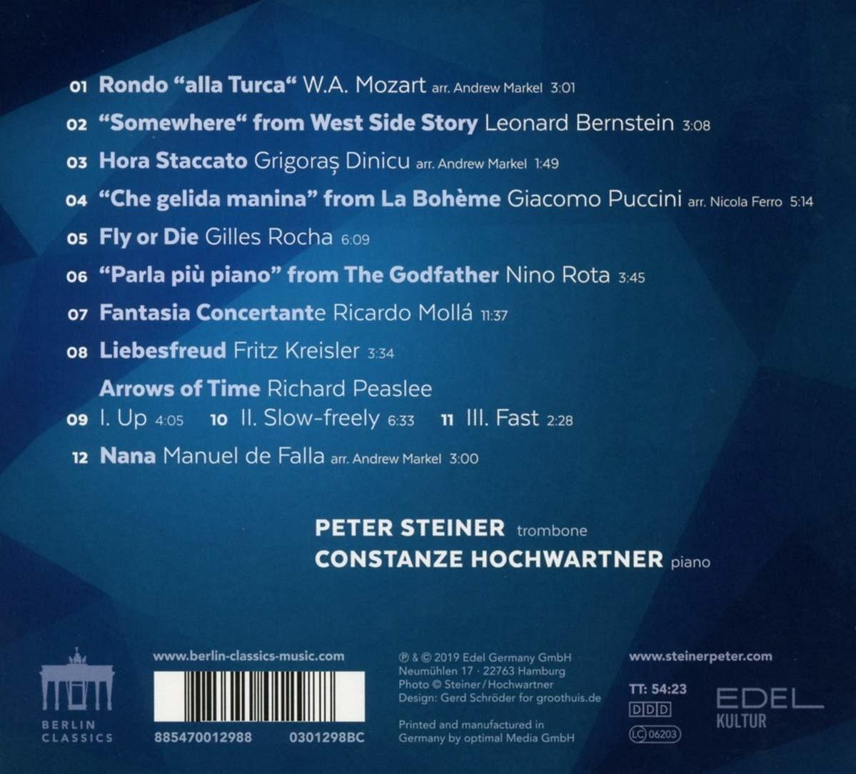 Musikalbum-Cover mit Noten und Text auf Englisch. Berlin Classics Logo.