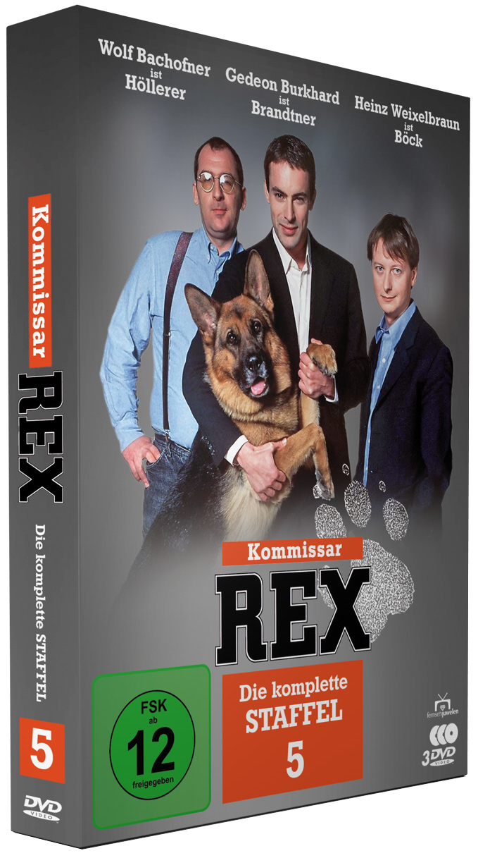 DVD-Box-Set der deutschen Fernsehsendung 'Kommissar Rex'.