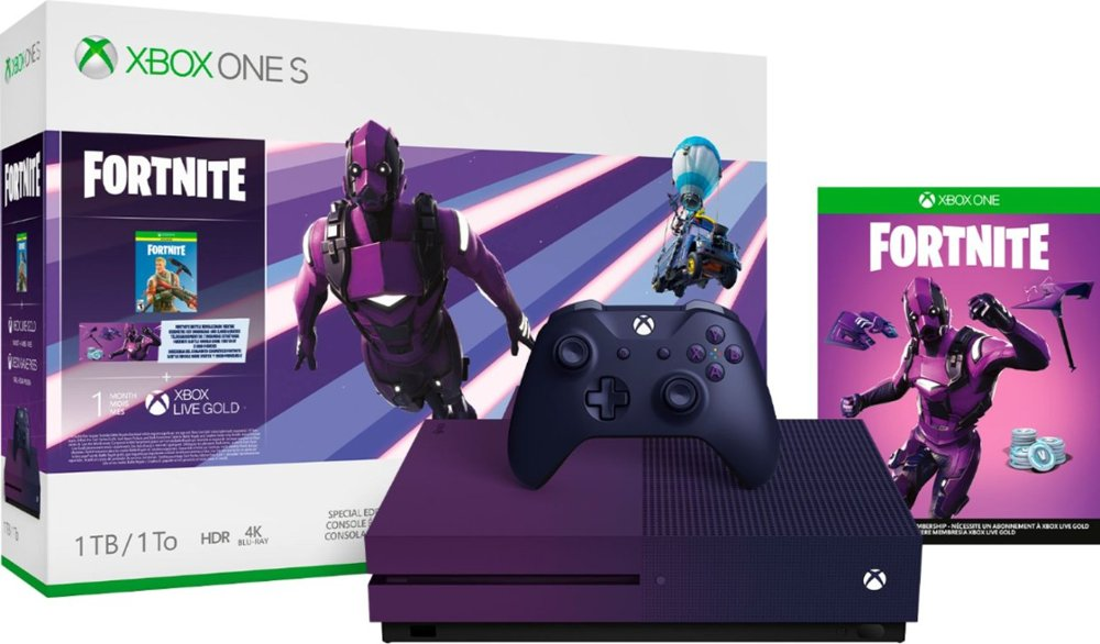 Consola - Xbox One S Edición Especial Morada + Fortnite, 1TB