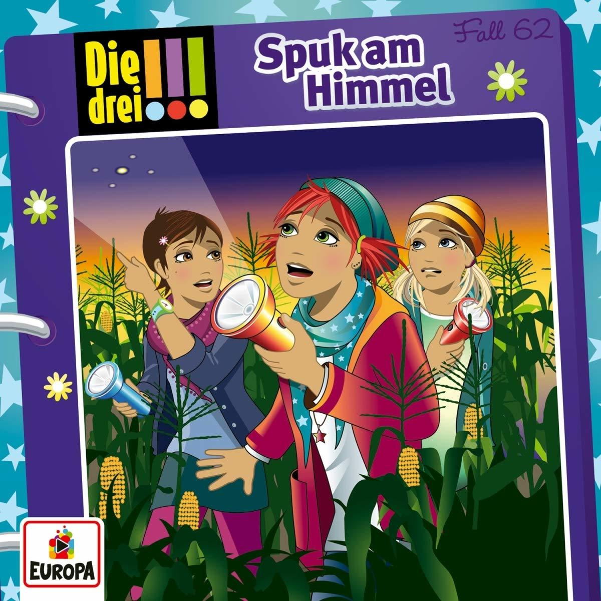 Comic-Cover mit drei Kindern und einem Maisfeld. Der Titel lautet Spuk am Himmel.