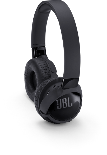 Fekete fejhallgató fülkagylókkal és fejpánttal, látható JBL logóval.