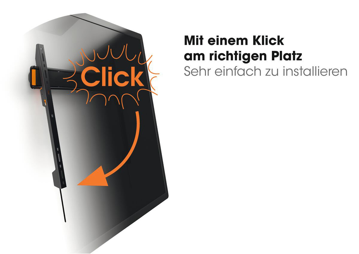 VOGEL´S Vogel's WALL 3305 TV-Wandhalterung für 102-203 cm (40-80 Zoll) Fernseher, starr, max. 80 kg, Wandhalterung, max. 100 Zoll, Starr, Schwarz