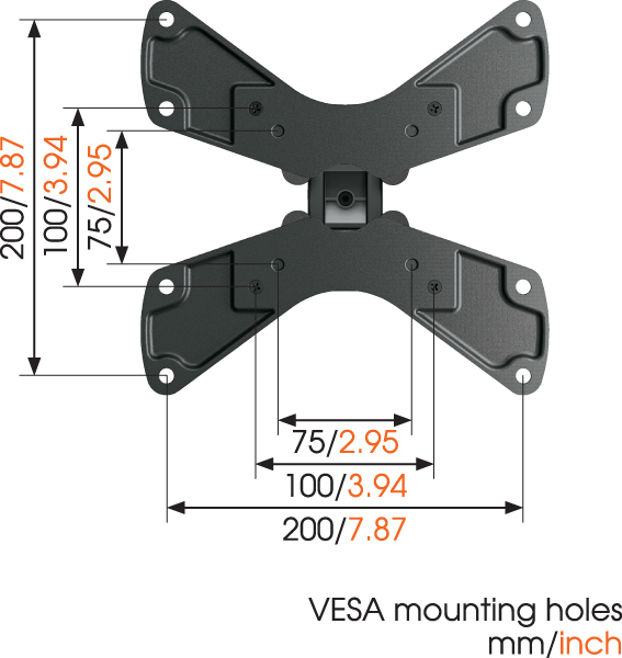VOGEL´S Vogel's Wall 1120 TV-Wandhalterung für 48-94 cm (19-37 Zoll) Fernseher, drehbar und neigbar, Wandhalterung, max. 32 Zoll, Schwenkbar, Neigbar, Schwarz